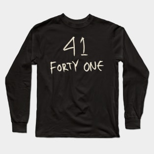 Hand Drawn Letter Number 41 Forty One Long Sleeve T-Shirt